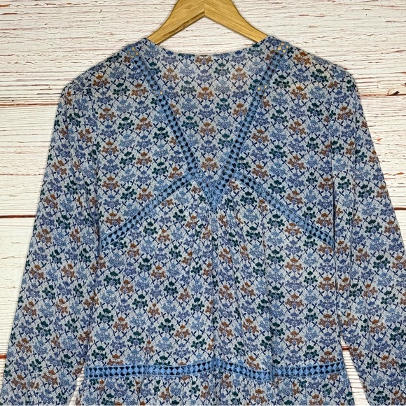 Anthropologie Holding Horses Betony Swing Dress in Blue Floral Sz 2 - Picture 12 of 14